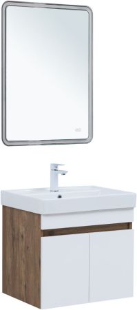 Тумба под раковину Aquanet Оптима 60 дуб рустикальный/белый сатин, артикул 00344791