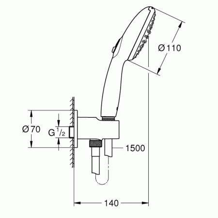Душевой гарнитур 2 вида струи GROHE 26406003, артикул 26406003