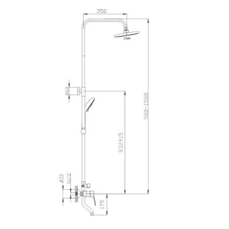 Душевая система Haiba HB2423, хром, артикул HB2423