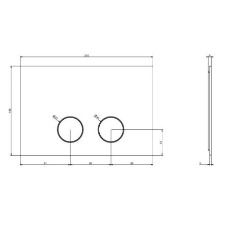 GESSI Клавиша смыва для унитаза, двойная, для систем инсталляций TECE, цвет Black XL