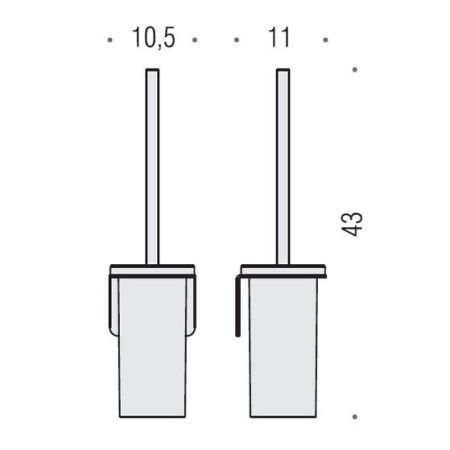 Colombo Over Подвесной ершик для унитаза, цвет: матовая сталь/матовое стекло, артикул B7007.SS-VAN