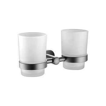 Стакан для ванной комнаты двойной BELZ B90508, вороненая сталь