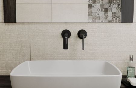 Смеситель для раковины встраиваемый Bravat P8461217BW-ENG, черный