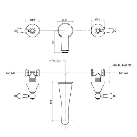 Bongio Capri Смеситель для раковины, цвет хром, артикул 17538CR00
