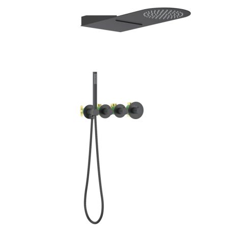 Душевая система встроенная с термостатом Timo Saona черный (SX-2350/03SM), артикул SX-2350/03SM
