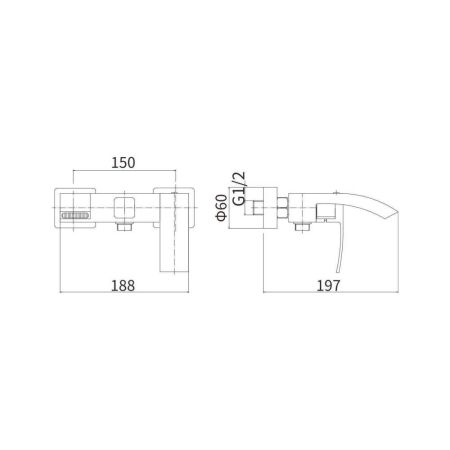 Смеситель для ванны FASHUN A53018, сатин, артикул A53018