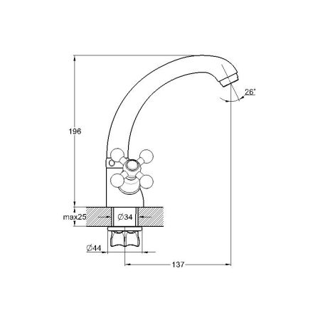 Смеситель для кухни G.Lauf QTZ4-C827, хром