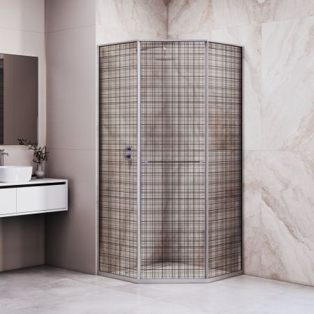 Душевой уголок RGW SV-82 "R" (Черная вуаль, 1000x1000)