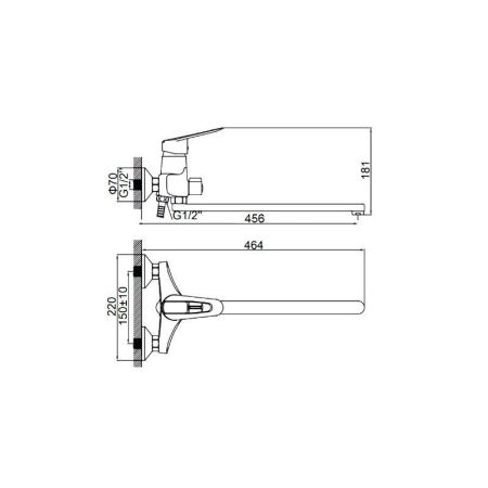 Смеситель для ванны D-Lin D146429, хром, артикул D146429