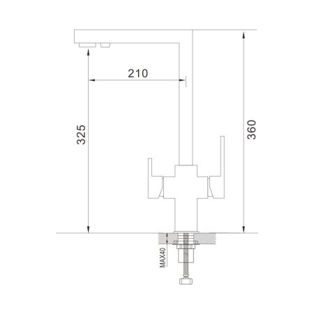 Смеситель для кухни с подключением фильтра Shevanik S148T, оружейная сталь, артикул S148T