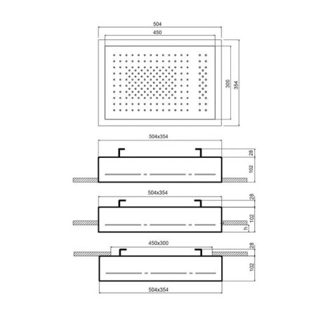 Fantini Acquafit Верхний душ 50х35 см,двойной дождь, поток,светодиоды, хромотерапия,цвет Блестящая натуральная сталь, артикул 79 38 K021