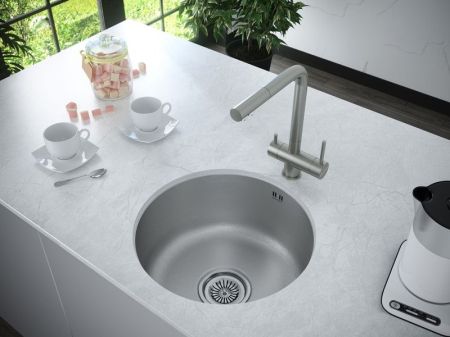 Кухонная мойка Paulmark Werra 46 PM404646-BS Брашированная сталь, артикул PM404646-BS