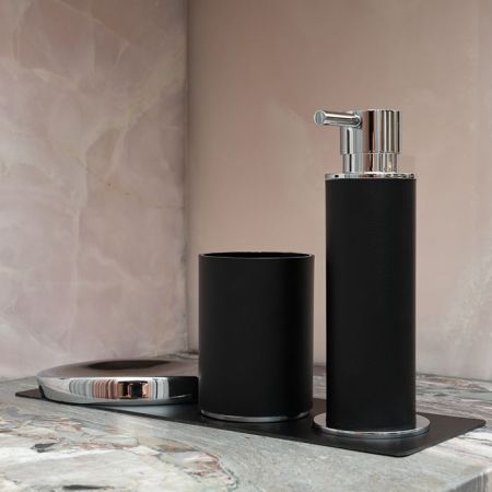 ADJ Стакан для зубных щеток, D7xH10 см., цвет: черный/хром, артикул 4941.01/03