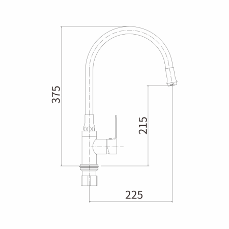 Смеситель для кухни с гибким изливом FASHUN A4082-7, черный