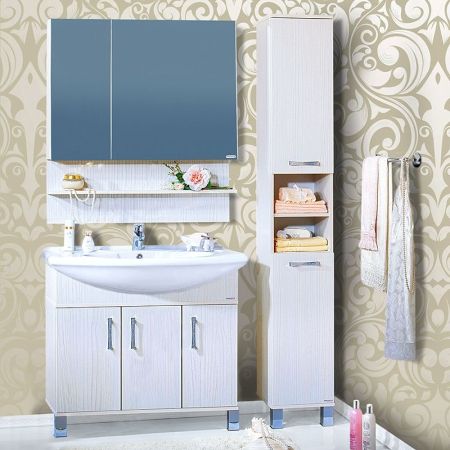 Тумба под раковину Бриклаер Карибы 100 Светлая Лиственница, артикул 4627125411243