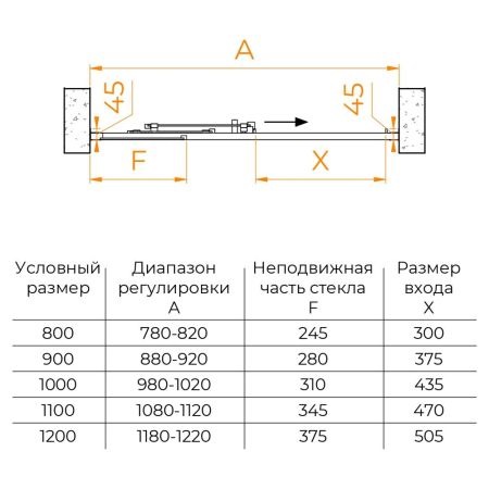 Душевая дверь RGW CL-111 1000, артикул 410911110-11