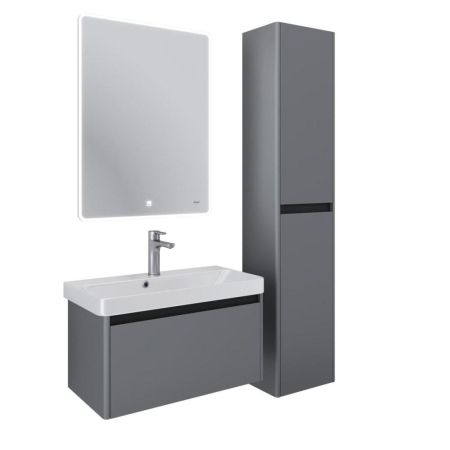 Тумба с раковиной подвесная Dreja Luxury 70 см, серый базальт, артикул 99-2012-com