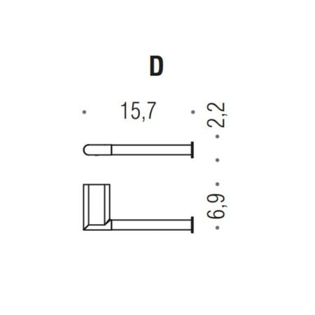 Colombo Mini Держатель т/б правый, цвет: PVD графит матовый, артикул B4008D.GM