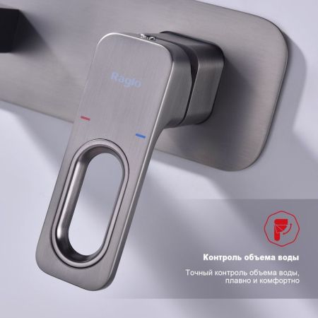 Смеситель для раковины встраиваемый Raglo R51.11.09, графит