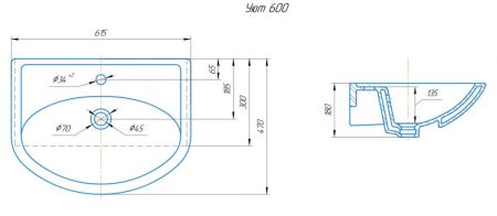 Умывальник VIGO (КСФ) Уют 45 с/о обр (Ц0000000398), артикул Ц0000000398