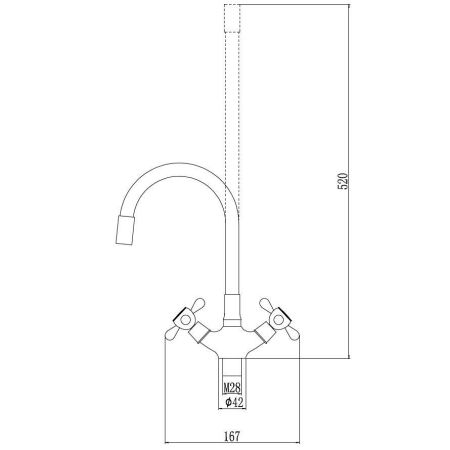 Смеситель для кухни с гибким изливом Fmark FM4319-02, хром