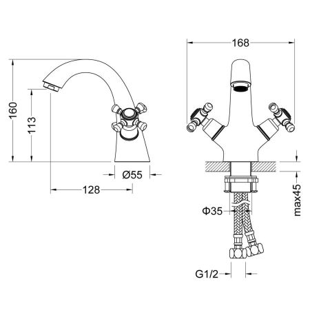Смеситель для раковины Timo Nelson 1911/03F черный, артикул 1911/03F