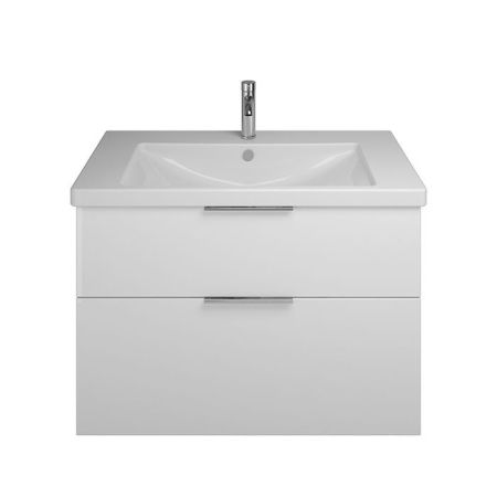 BURGBAD Eqio База подвесная с керамическим умывальником 930х490х645 мм. 2 ящика с ручкой хром G0146., c 1 отв под смес.   цвет белый глянц F2009, артикул SEYQ093F2009G0146C001*1