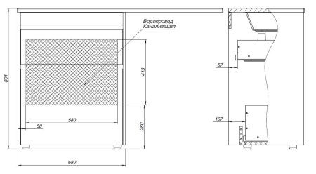 Тумба под раковину Aquanet Токио 68 дуб веллингтон (напольная 2 ящика), артикул 00333652