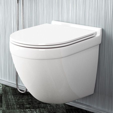 Унитаз подвесной Maretti Anna безободковый с микролифтом, AN10PBM45-844, белый, артикул AN10PBM45-844