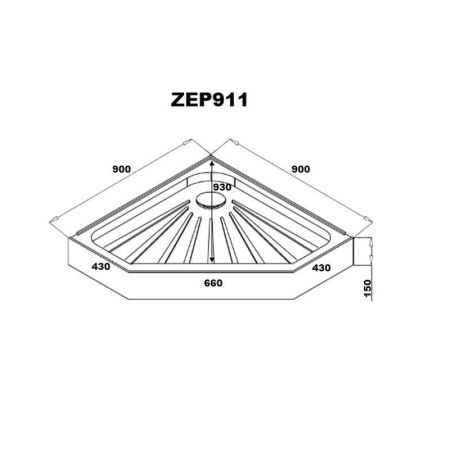 Уголок ZPE911 душевой PARLY с поддоном