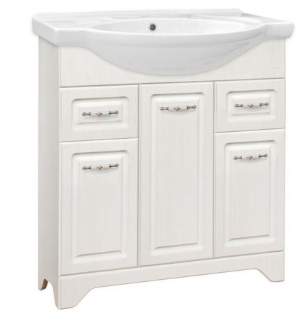 Тумба с раковиной Style Line Олеандр-2 75 (2ящ.) под умывальник Байкал 75, белая