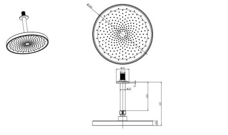 Верхний душ потолочный 260мм AQUATEK AQ2070CR, артикул AQ2070CR
