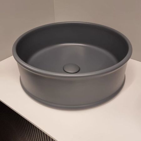 Artceram ATELIER Раковина накладная, d44см, без отв под смеситель, без перелива, цвет: denim, артикул ATL001 37 00 denim САЛОН