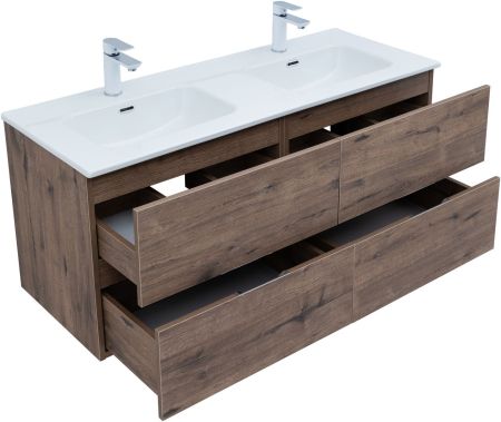 Тумба под раковину Aquanet Алвита New 60 2 ящика, дуб веллингтон табак, артикул 00334184