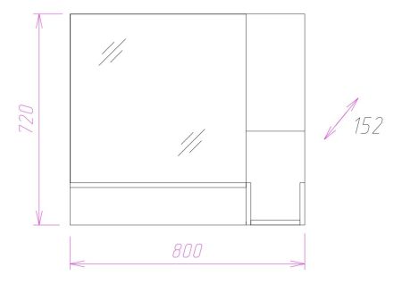Шкаф-зеркало Onika Санторини 80 дуб белый крафт