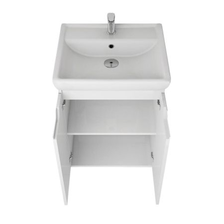 Тумба с раковиной подвесная Dreja Q Plus (D) 55 см, белый, артикул 99-1008-com