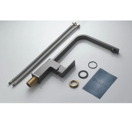 Смеситель для кухни Knotlor KN-21/GM, вороненая сталь, артикул KN-21/GM