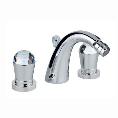 Nicolazzi Cristallo Смеситель для биде двухвентильный на 3 отверстия, излив: 119мм цвет: хром, артикул 2015CR22