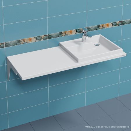 Раковина над стиральной машиной "Юпитер 1200*500" правый, ш/гл без кронштейнов