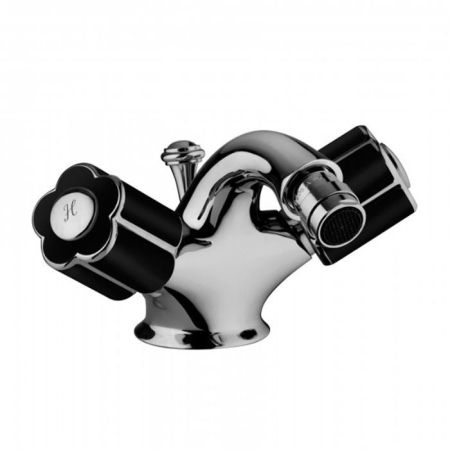 Bongio Fleur Noir Смеситель для биде с донным клапаном, цвет хром/черный фарфор