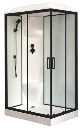 Душевая кабина Royal Bath  RB 8120HP6-WT-BL (белое/прозрачное) левая, артикул RB8120HP6-WT-BL-L