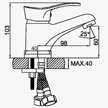 Смеситель для раковины D-Lin D110305, хром