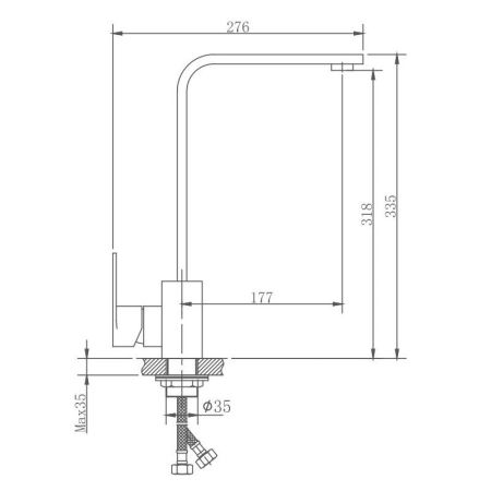 Смеситель для кухни Haiba HB70807, сталь
