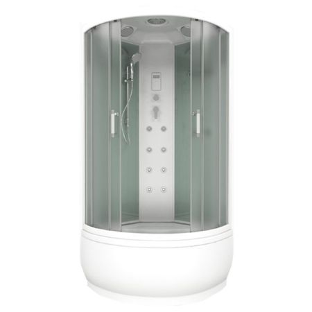 Душевая кабина Bas Арона 100х100 Eco стекло Графит задняя стенка Черная, артикул 