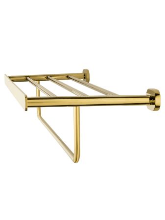 Полотенцедержатель с полкой WONZON & WOGHAND FIRST, Глянцевое золото (WW-8481-LG), артикул WW-8481-LG