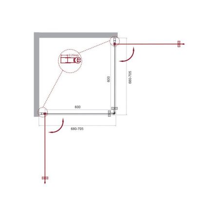 Душевой уголок BelBagno ETNA-A-2-90-C-Cr, артикул ETNA-A-2-90-C-Cr
