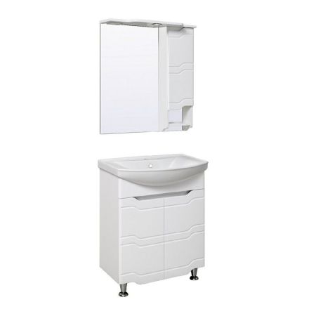 Зеркало со шкафом Runo Стиль 65 4620750026806 с подсветкой Белое