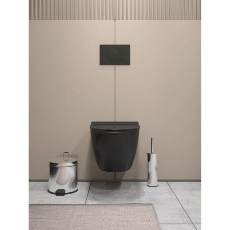 Унитаз подвесной Maretti Elena безободковый с микролифтом, EA10PBM93-560, черный, артикул EA10PBM93-560