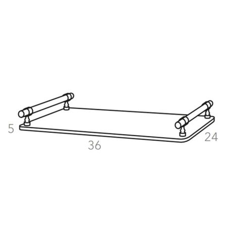ADJ Поднос Asti, 36x24xH5 см., цвет: коньяк/бордо, фурнитура графит, артикул 3624A.09/30