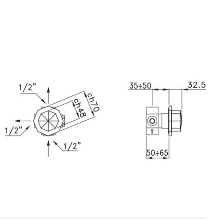 Stella Firenze Встраиваемый переключатель для ванны/душа 0/150, цвет: хром, артикул FI 01200 CR00